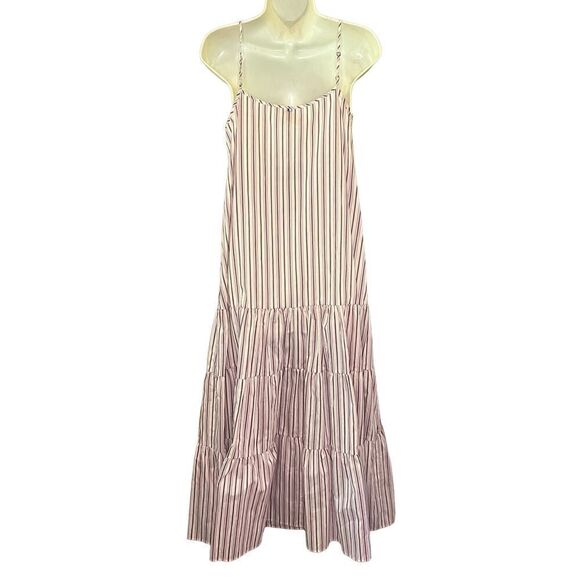 BOSS Datecara Striped Tiered Midi Dress in Stripes NWT Size 6 - Picture 5 of 9
